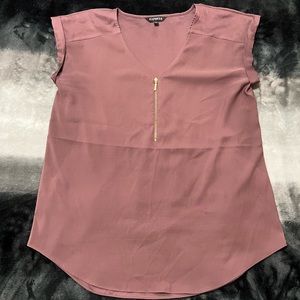 Express satin short sleeve blouse